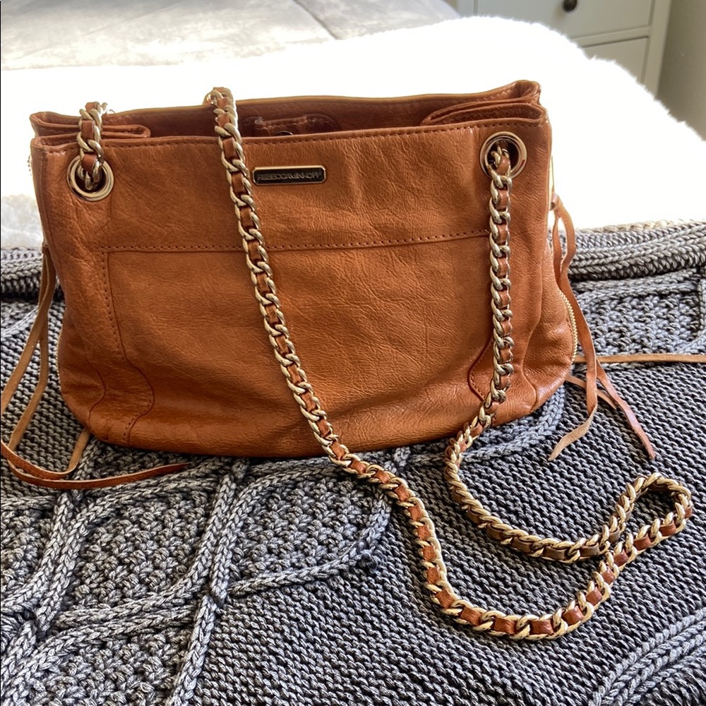 Cognac Leather Shoulder Bag